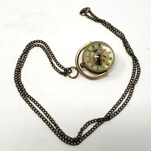 Vintage Roman Numeral Spinning Ball Watch Necklace